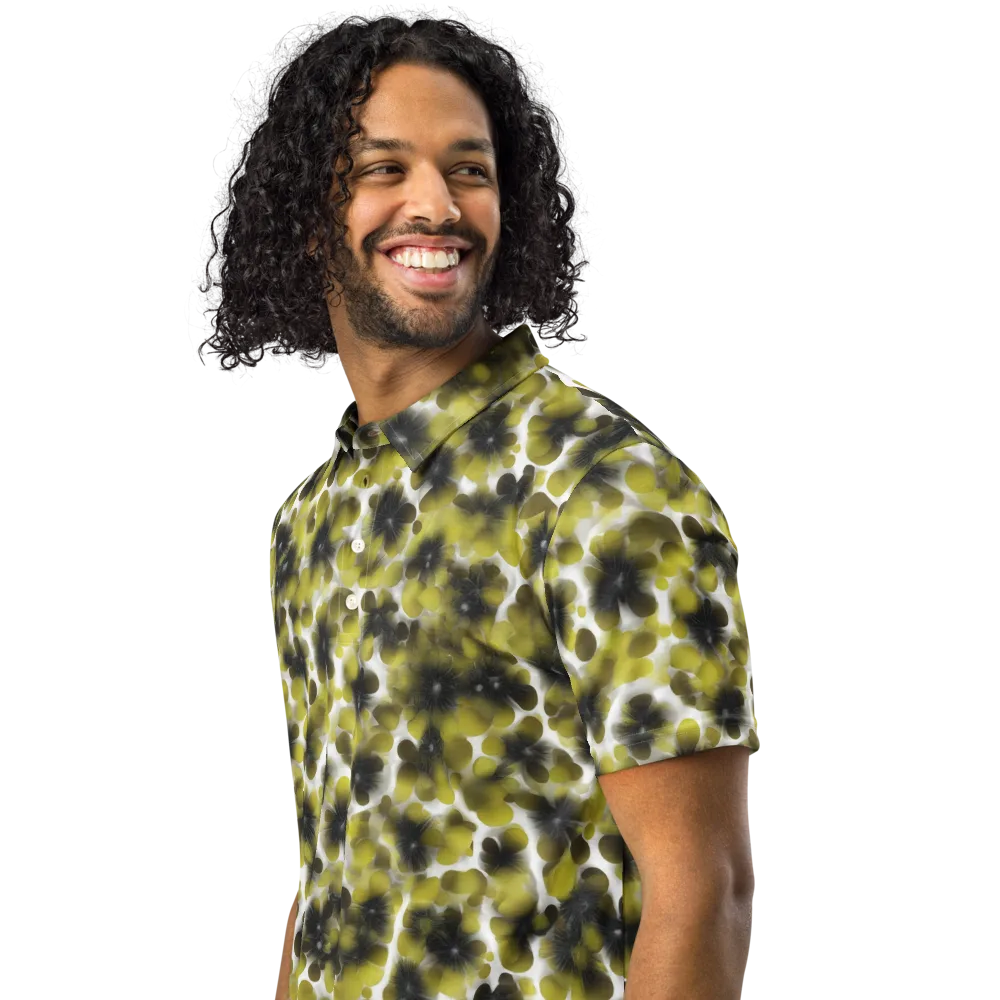 Chartreuse Midnight on Men's Slim Fit Polo Shirt — Left Front