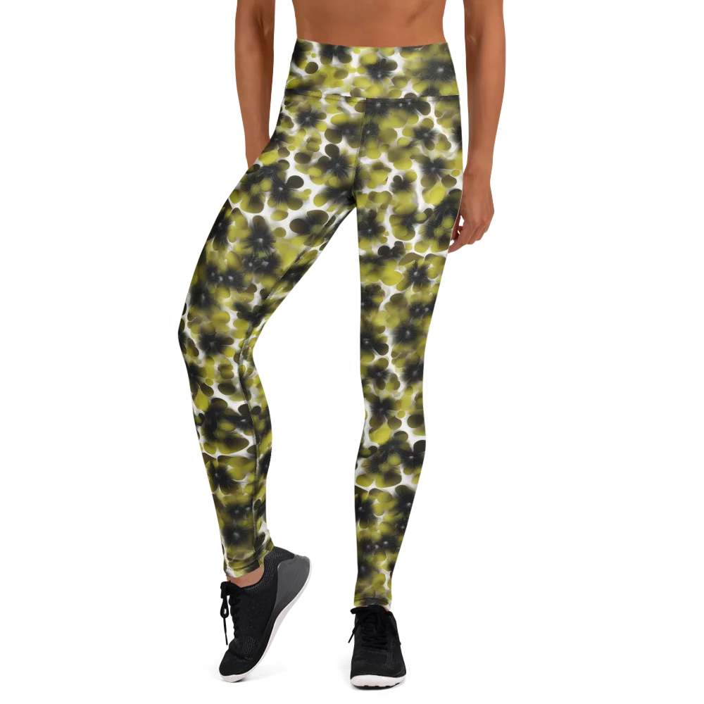 Chartreuse Midnight on Yoga Leggings — Front