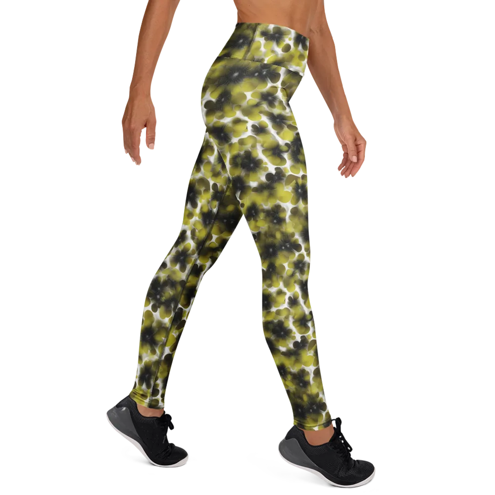 Chartreuse Midnight on Yoga Leggings — Right