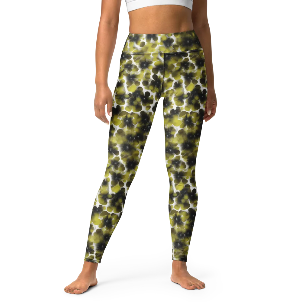Chartreuse Midnight on Yoga Leggings — Front