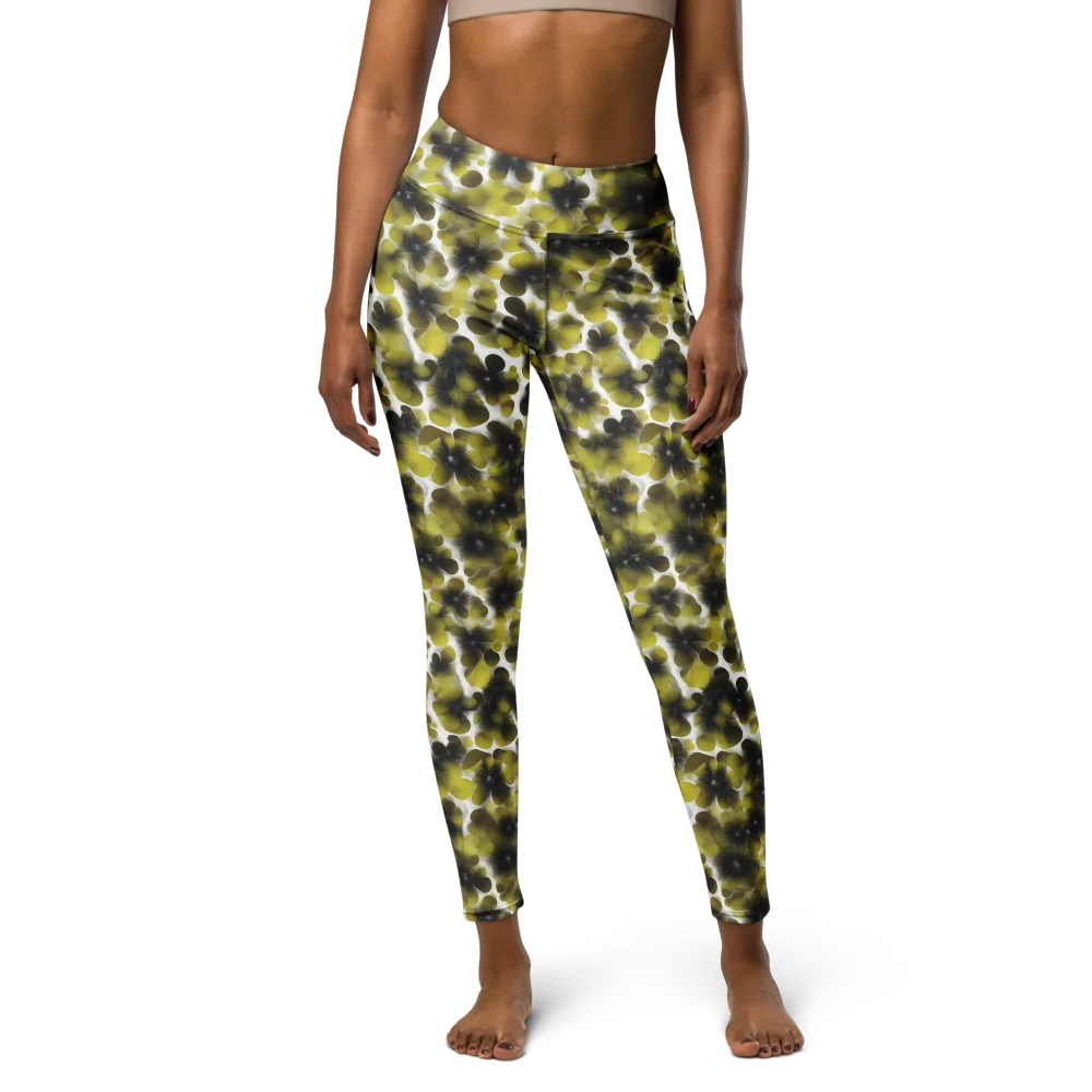 Chartreuse Midnight on Yoga Leggings — Front