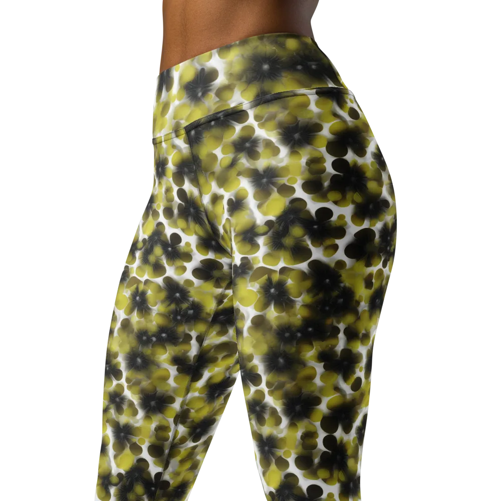 Chartreuse Midnight on Yoga Leggings — Left Front