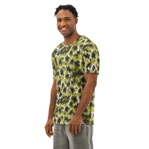 Chartreuse Midnight on a Men's Cotton Crew Neck T-Shirt