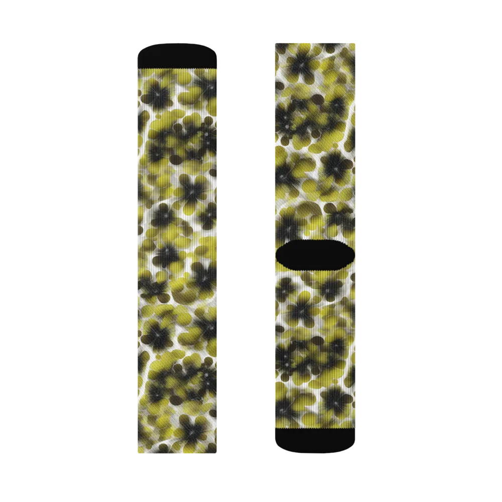 Chartreuse Midnight on Socks — Right Sock