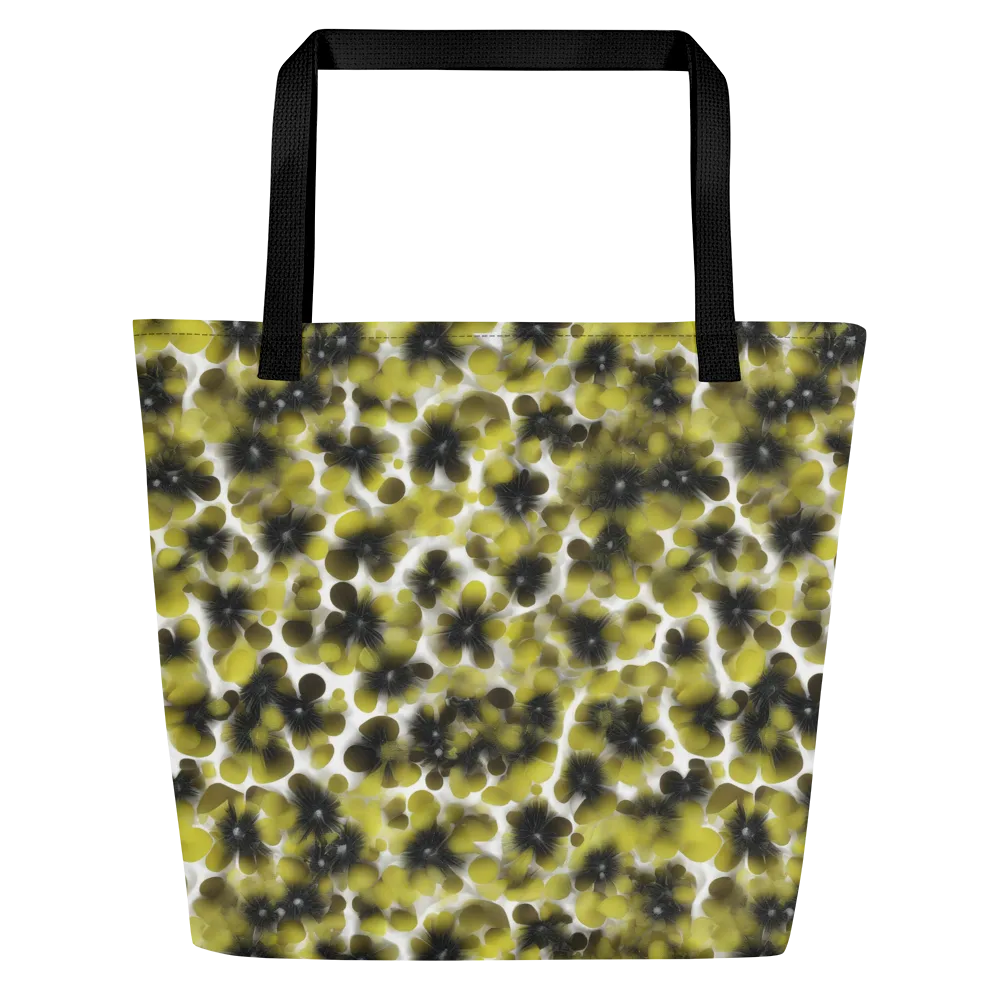 Chartreuse Midnight on Large Tote Bag W/ Pocket — Front
