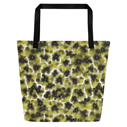 Chartreuse Midnight on a Large Tote Bag W/ Pocket