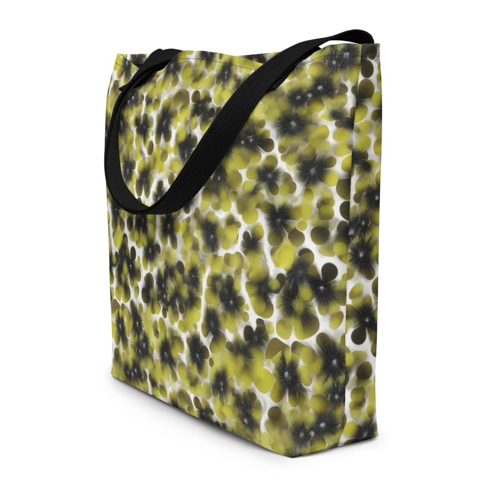 Chartreuse Midnight on Large Tote Bag W/ Pocket — Front