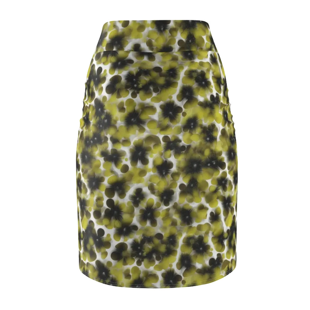 Chartreuse Midnight on Pencil Skirt — Back