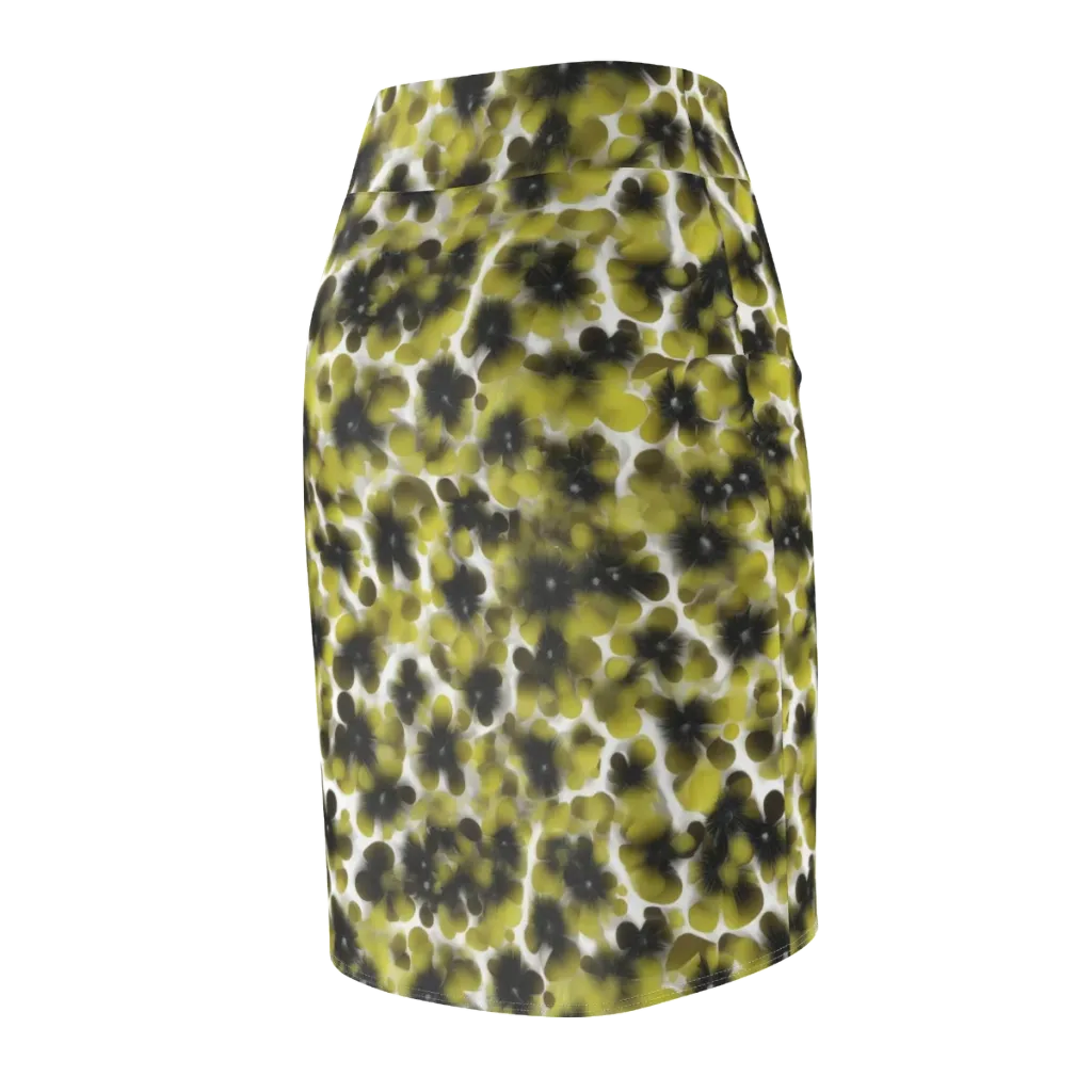 Chartreuse Midnight on Pencil Skirt — Back Side