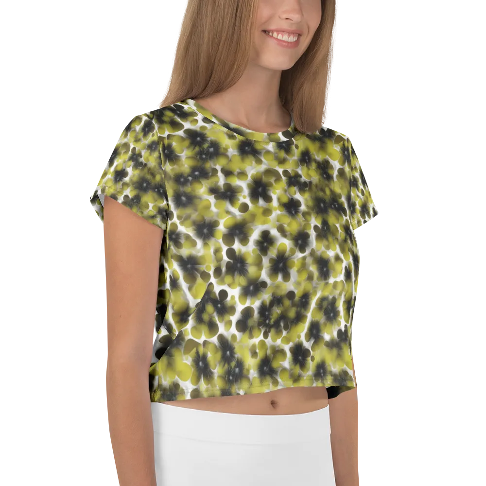 Chartreuse Midnight on Crop Tee — Right