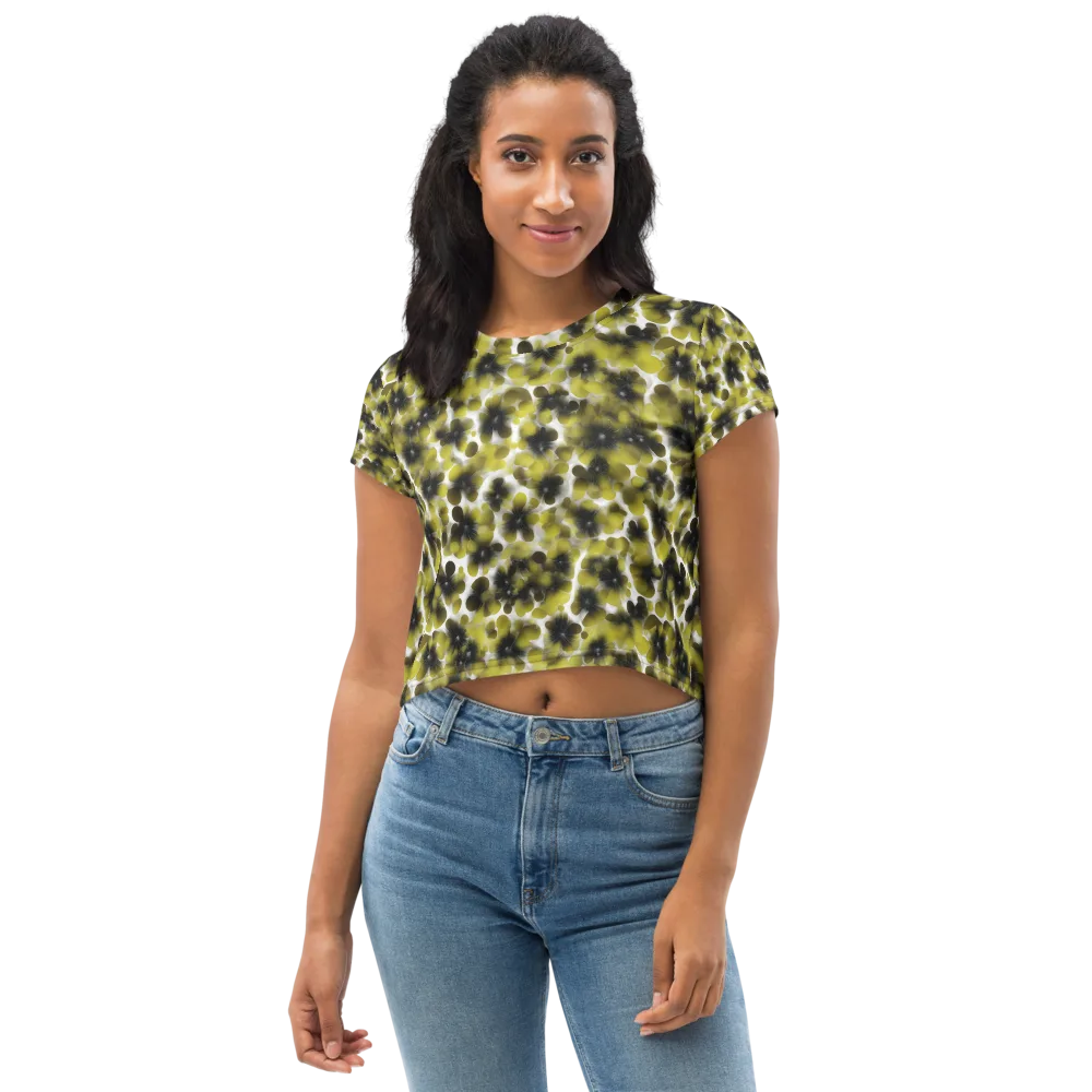 Chartreuse Midnight on Crop Tee — Front
