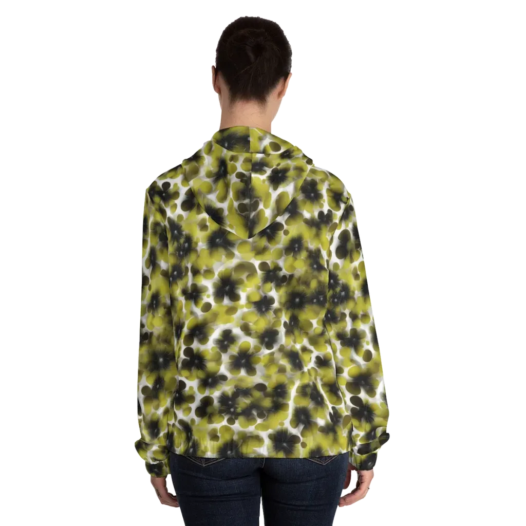Chartreuse Midnight on Women's Full-Zip Hoodie — Back On Person