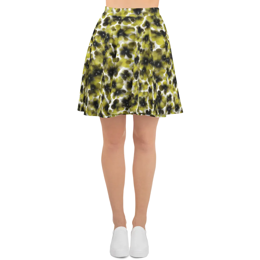 Chartreuse Midnight on Skater Skirt — Front