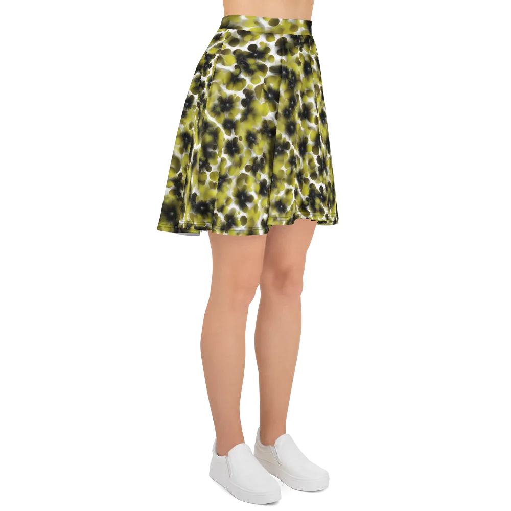 Chartreuse Midnight on Skater Skirt — Right