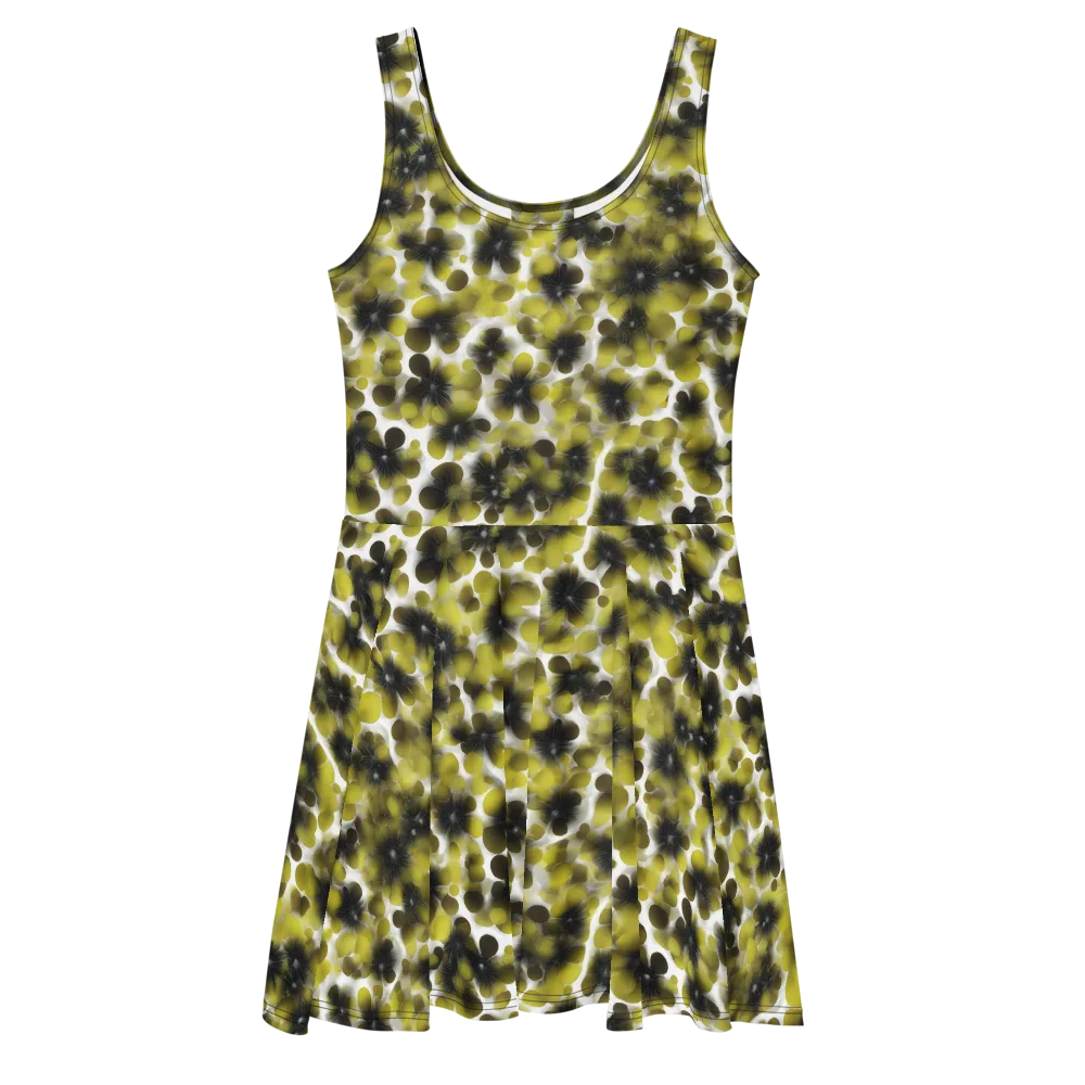 Chartreuse Midnight on Skater Dress — Front
