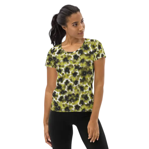 Chartreuse Midnight on a Women's Athletic T-Shirt