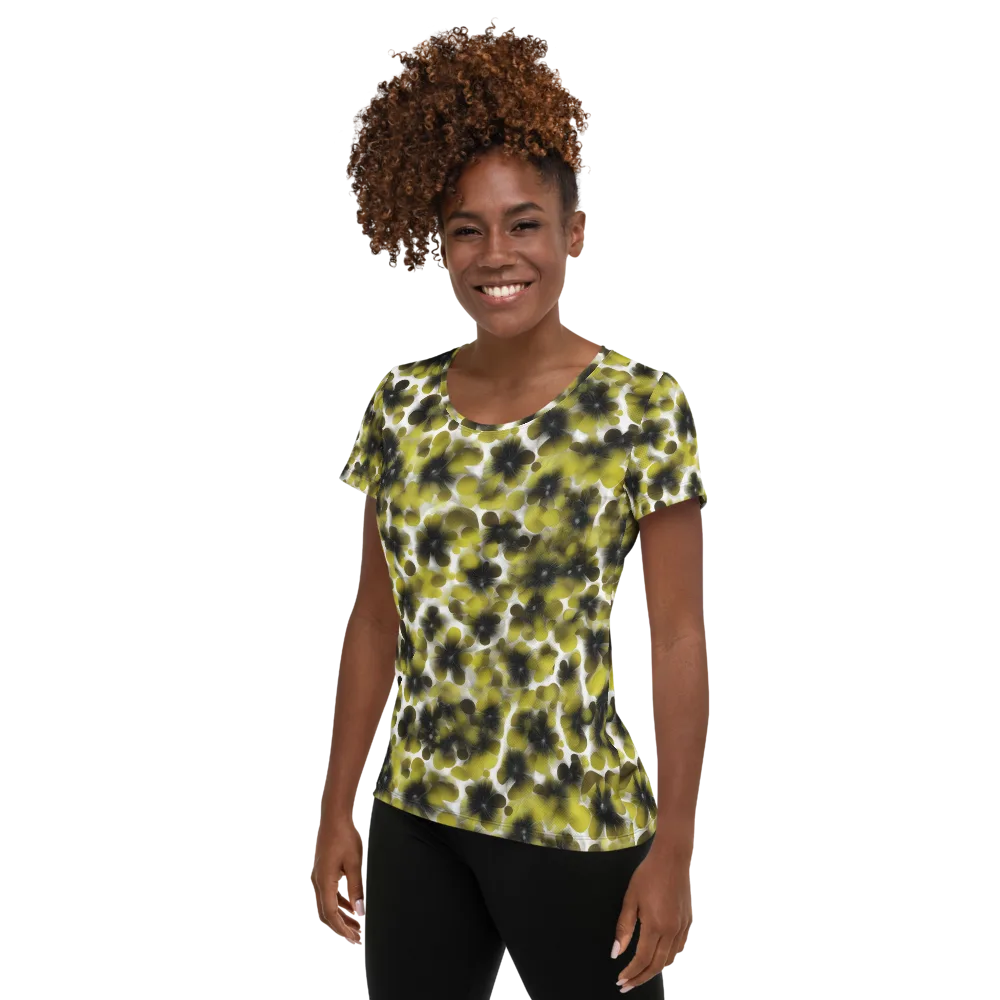 Chartreuse Midnight on Women's Athletic T-Shirt — Left