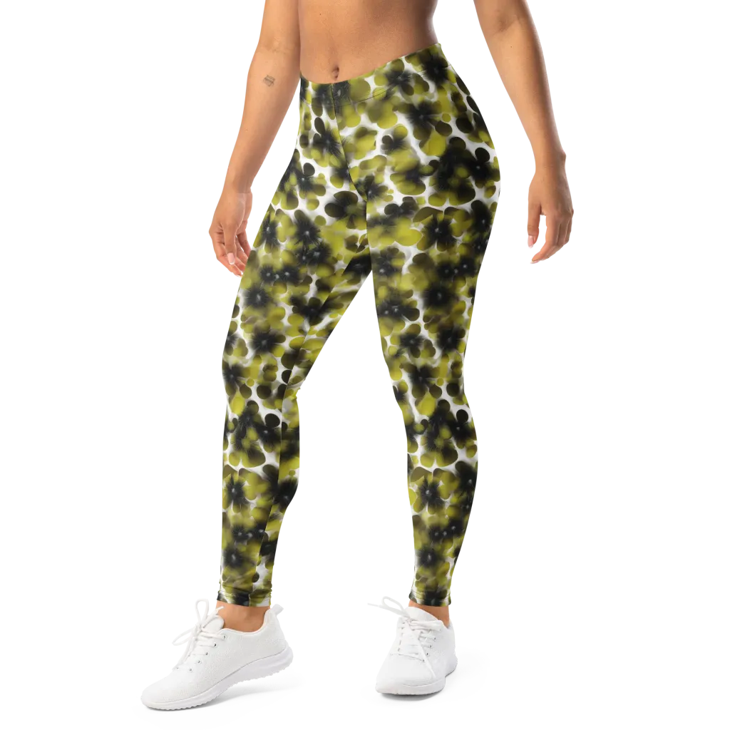 Chartreuse Midnight on Leggings — Left Front