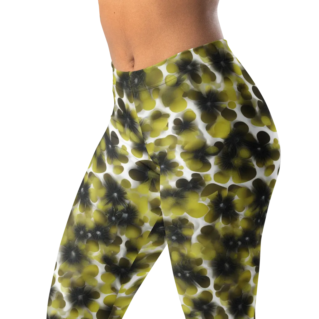 Chartreuse Midnight on Leggings — Left Front