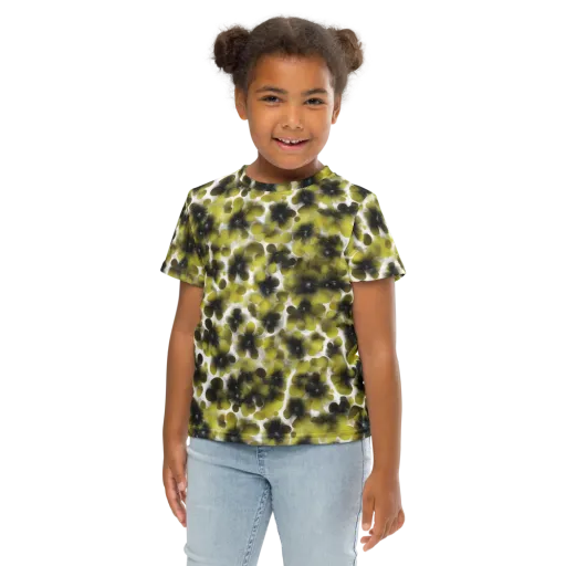 Chartreuse Midnight on a Kids Crew Neck T-Shirt