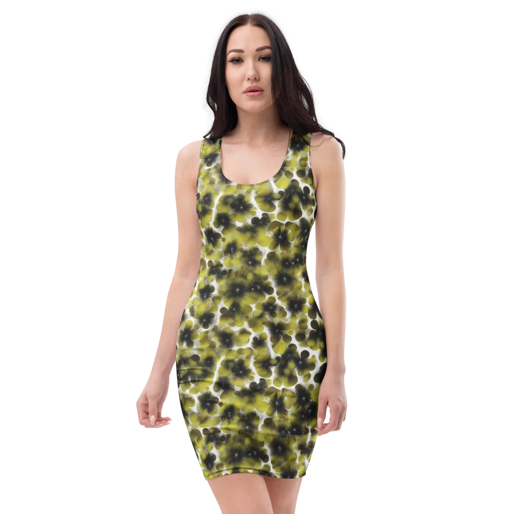 Chartreuse Midnight on Bodycon Dress — Front