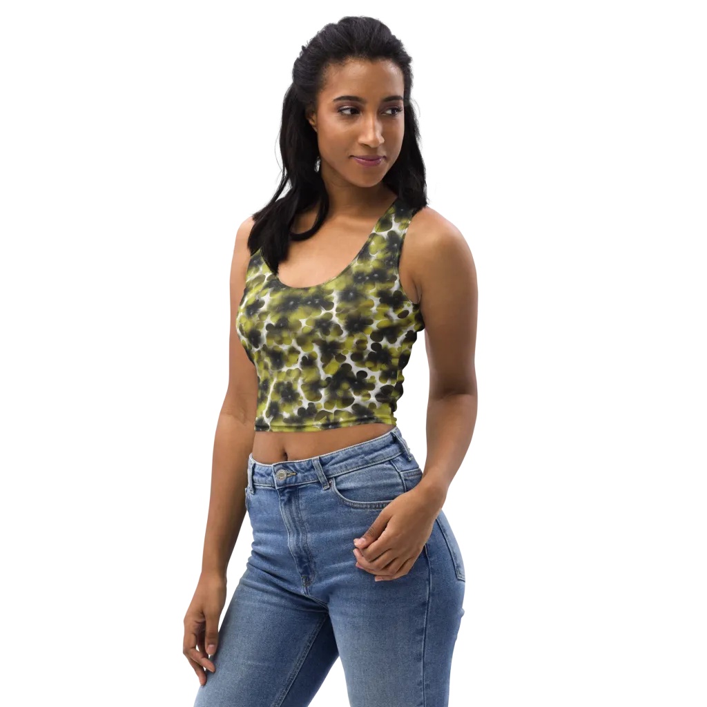 Chartreuse Midnight on Crop Top — Left Front