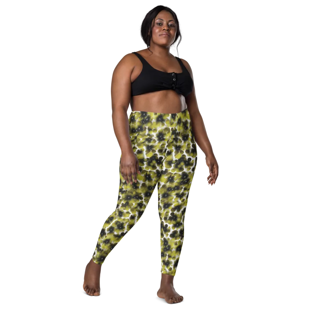 Chartreuse Midnight on Leggings with Pockets — Front