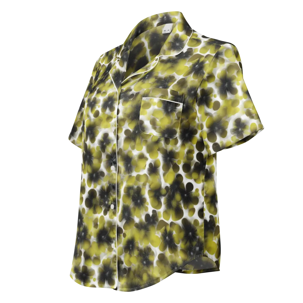 Chartreuse Midnight on Women's Short Sleeve Pajama Top — Left Front