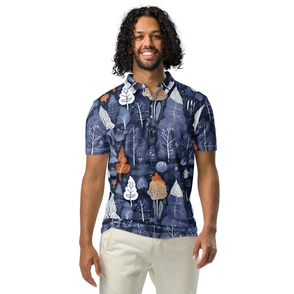 Midnight Canopy on Men's Slim Fit Polo Shirt — Front