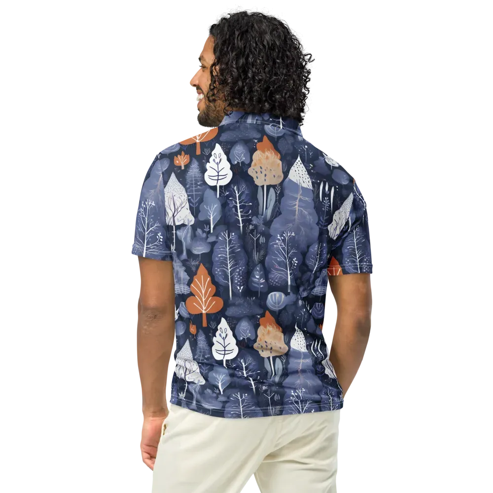 Midnight Canopy on Men's Slim Fit Polo Shirt — Back