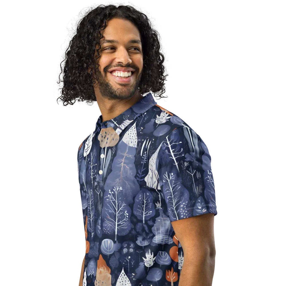 Midnight Canopy on Men's Slim Fit Polo Shirt — Left Front