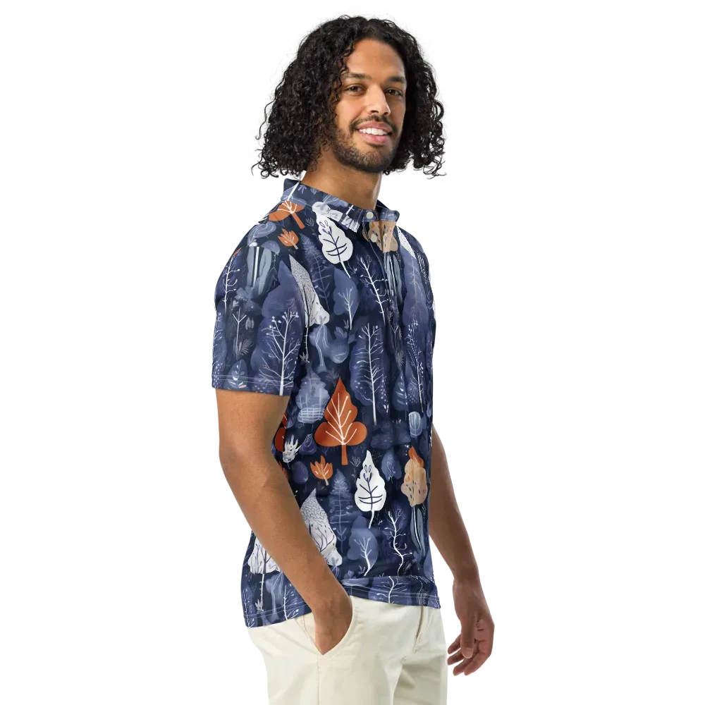 Midnight Canopy on Men's Slim Fit Polo Shirt — Right Front