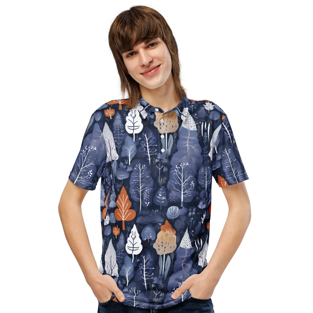 Midnight Canopy on Men's Slim Fit Polo Shirt — Front