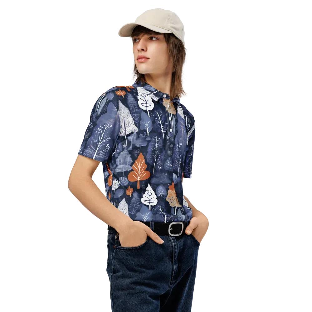 Midnight Canopy on Men's Slim Fit Polo Shirt — Right Front