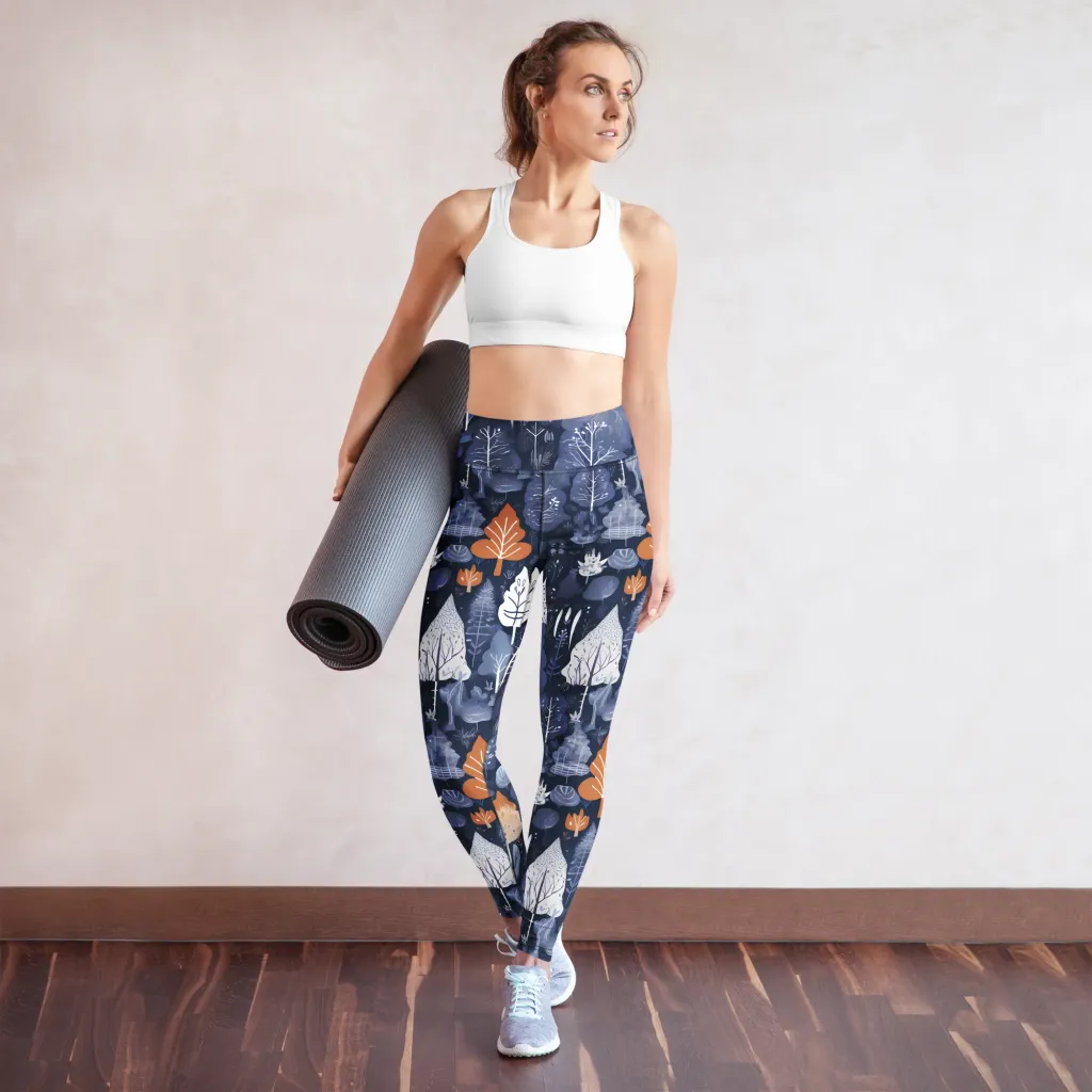 Midnight Canopy on Yoga Leggings — Front