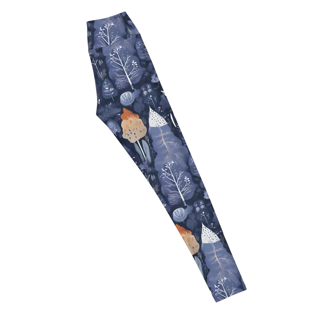 Midnight Canopy on Yoga Leggings — Right