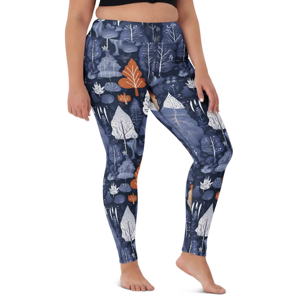 Midnight Canopy on Yoga Leggings — Front