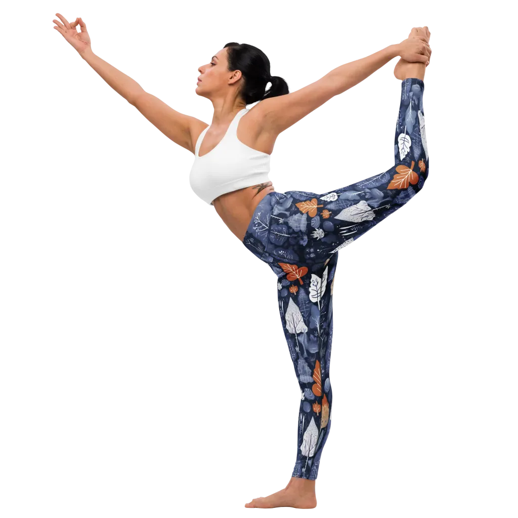 Midnight Canopy on Yoga Leggings — Left