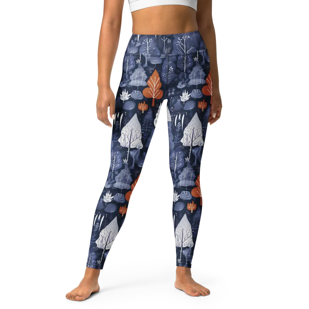 Midnight Canopy on Yoga Leggings — Front