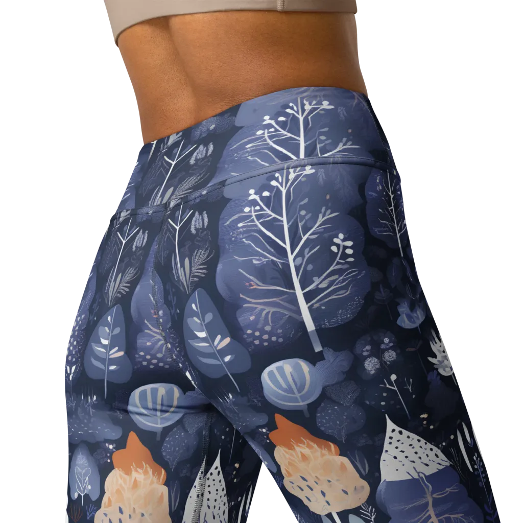 Midnight Canopy on Yoga Leggings — Back