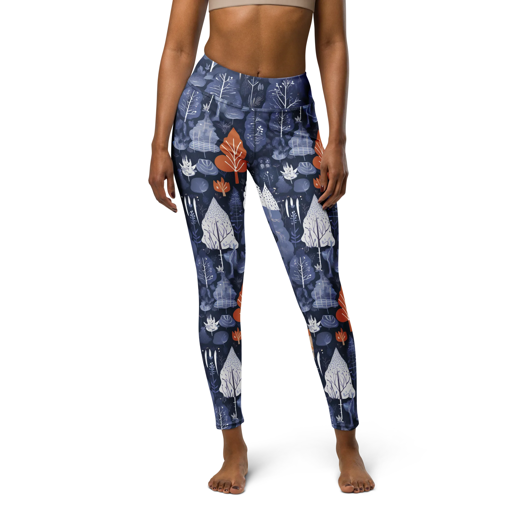 Midnight Canopy on Yoga Leggings — Front