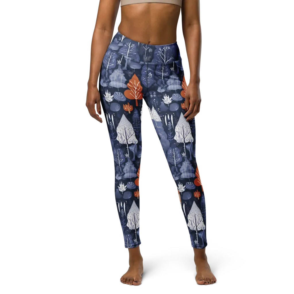 Midnight Canopy on Yoga Leggings — Front