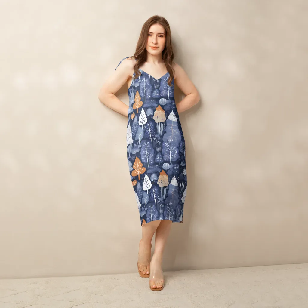 Midnight Canopy on Slip Dress — Front