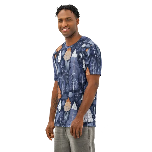 Midnight Canopy on a Men's Cotton Crew Neck T-Shirt