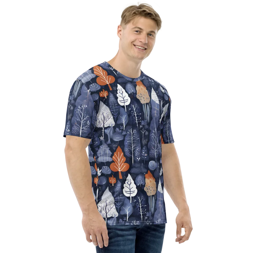 Midnight Canopy on Men's Crew Neck T-Shirt — Right