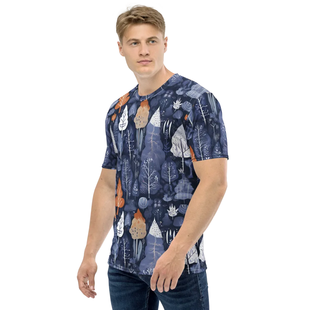 Midnight Canopy on Men's Crew Neck T-Shirt — Left