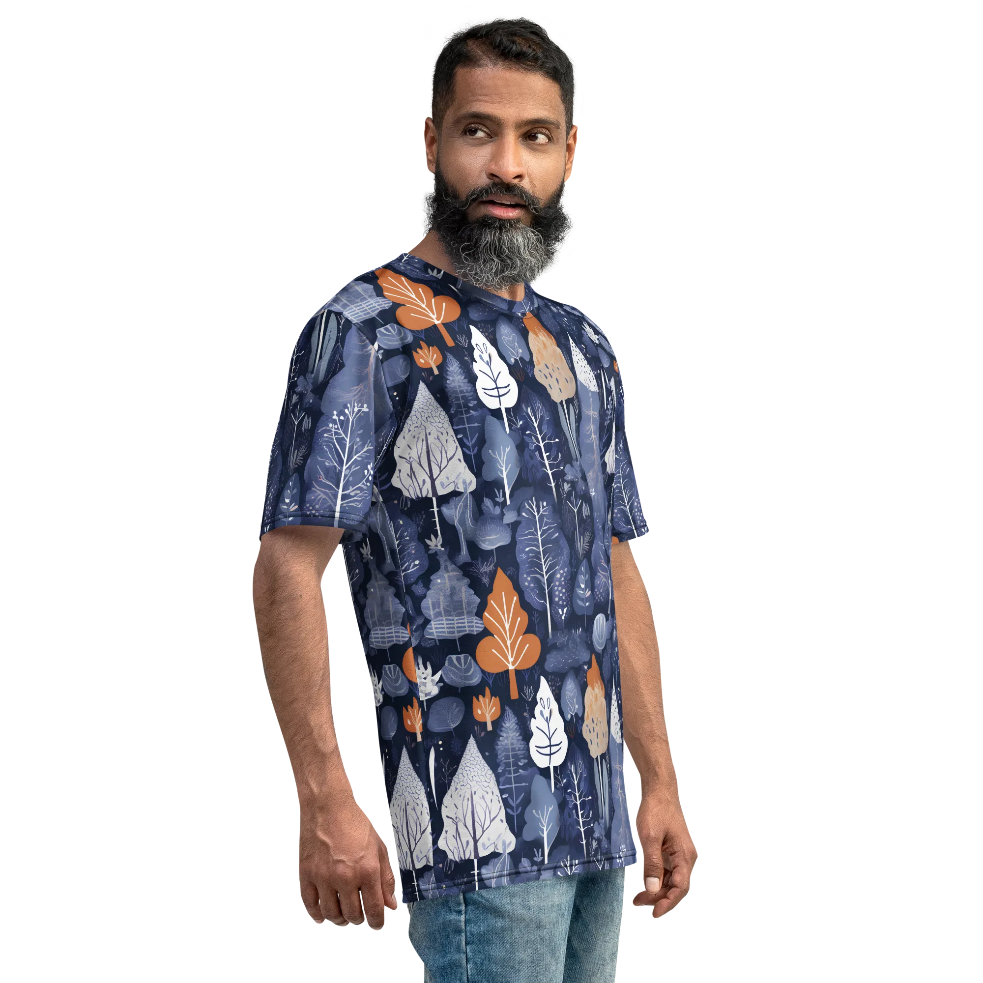 Midnight Canopy on Men's Crew Neck T-Shirt — Right