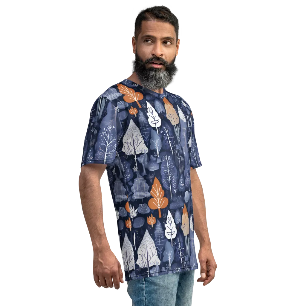 Midnight Canopy on Men's Crew Neck T-Shirt — Right
