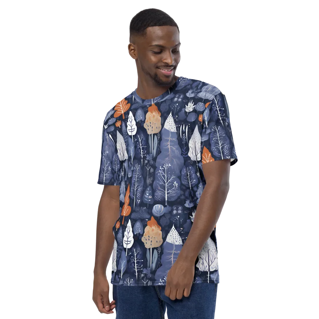 Midnight Canopy on Men's Crew Neck T-Shirt — Left