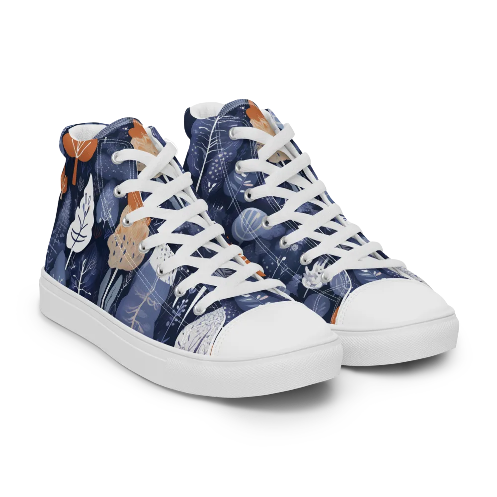Midnight Canopy on Men's High Top Canvas Shoes — Right Front
